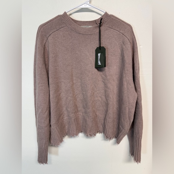 ALLSAINTS Kiera Fray Edge women’s Crewneck Sweater In Pink size medium - Picture 2 of 7